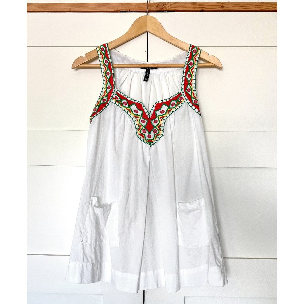 Embroidered White Top